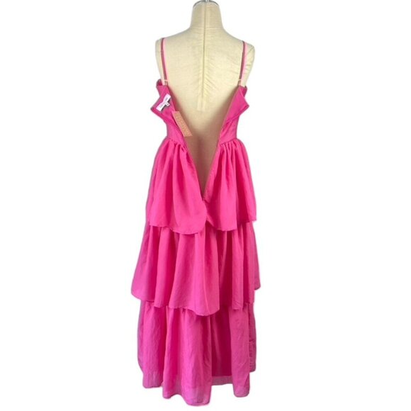 Sofie the Label pink front bow cut out ruffled dress - Picture 6 of 11